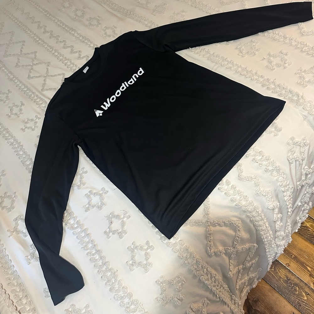 Woodland Moisture Wicking Black Long Sleeve Shirt